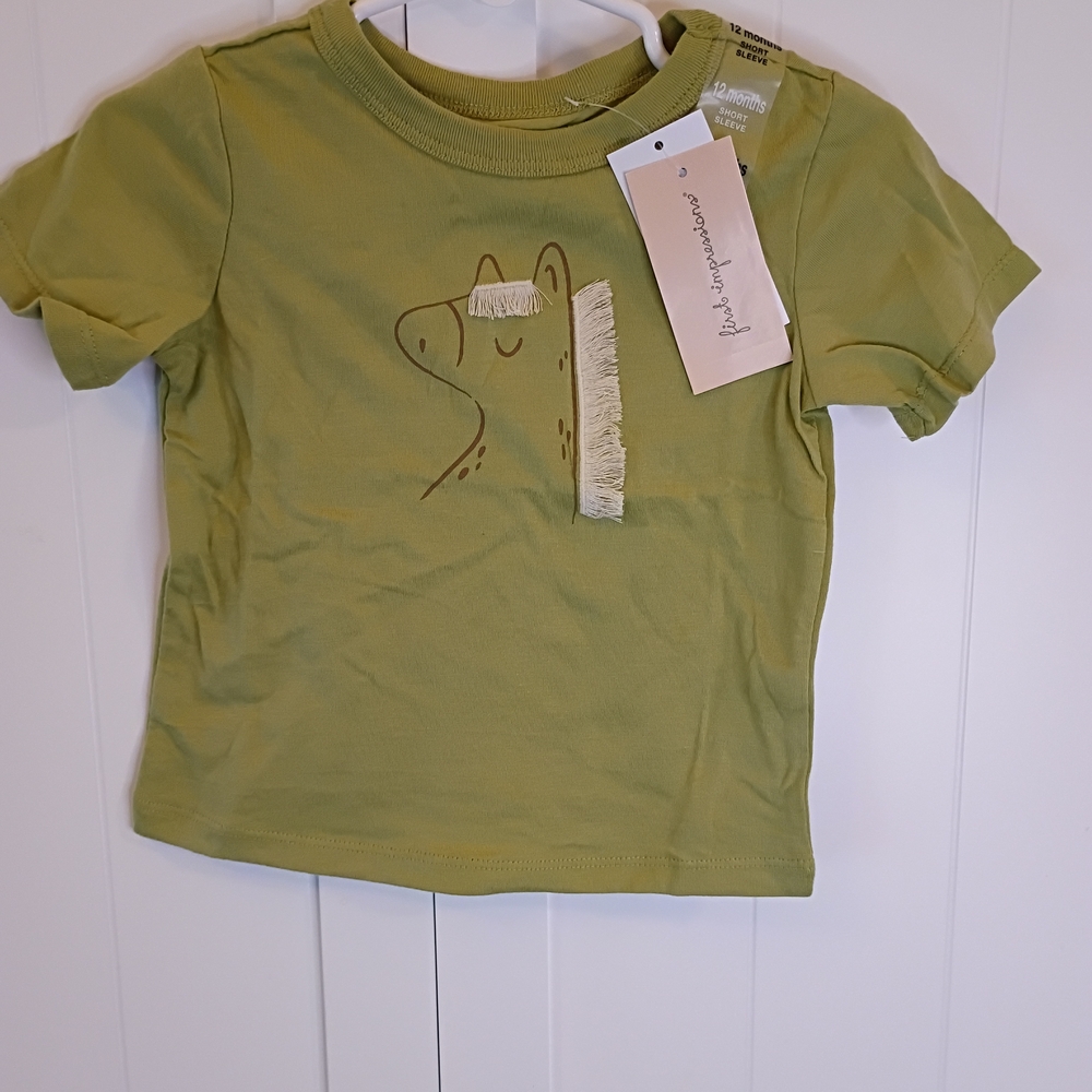 First Impressions Olive Kids T-Shirt with Animal Design